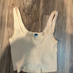 Old Navy Light Cream Ribbed Crop Top